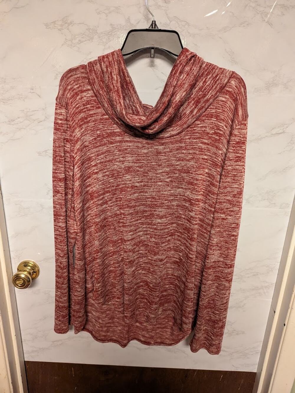 Caslon NWT Size Medium Cowl Neck Tunic Lightweight Sweater Burgundy $59